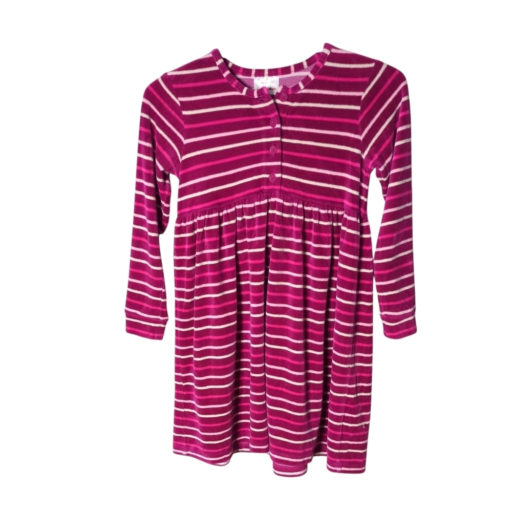 Hanna Andersson "Our Signature Playdress In Velour" Mulberry Size 8 (130cm)
